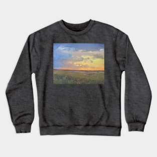 Orange Blue Sky Oil on Canvas Crewneck Sweatshirt